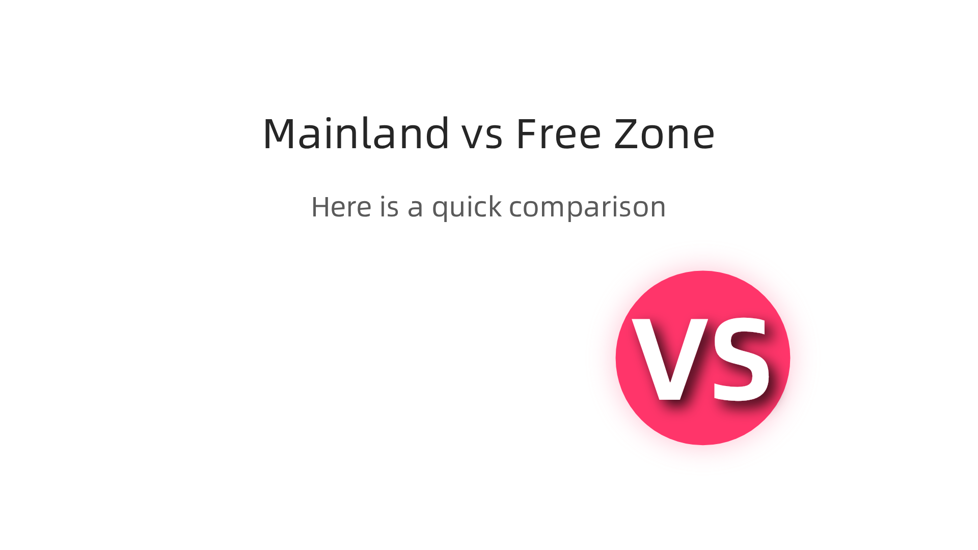 An infographic comparing key factors between mainland and free zone real estate business licenses in Dubai.