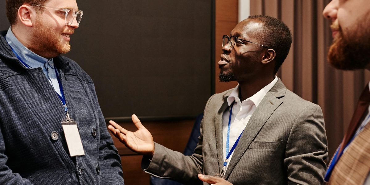 Business leaders engaged in a strategic discussion or meeting.