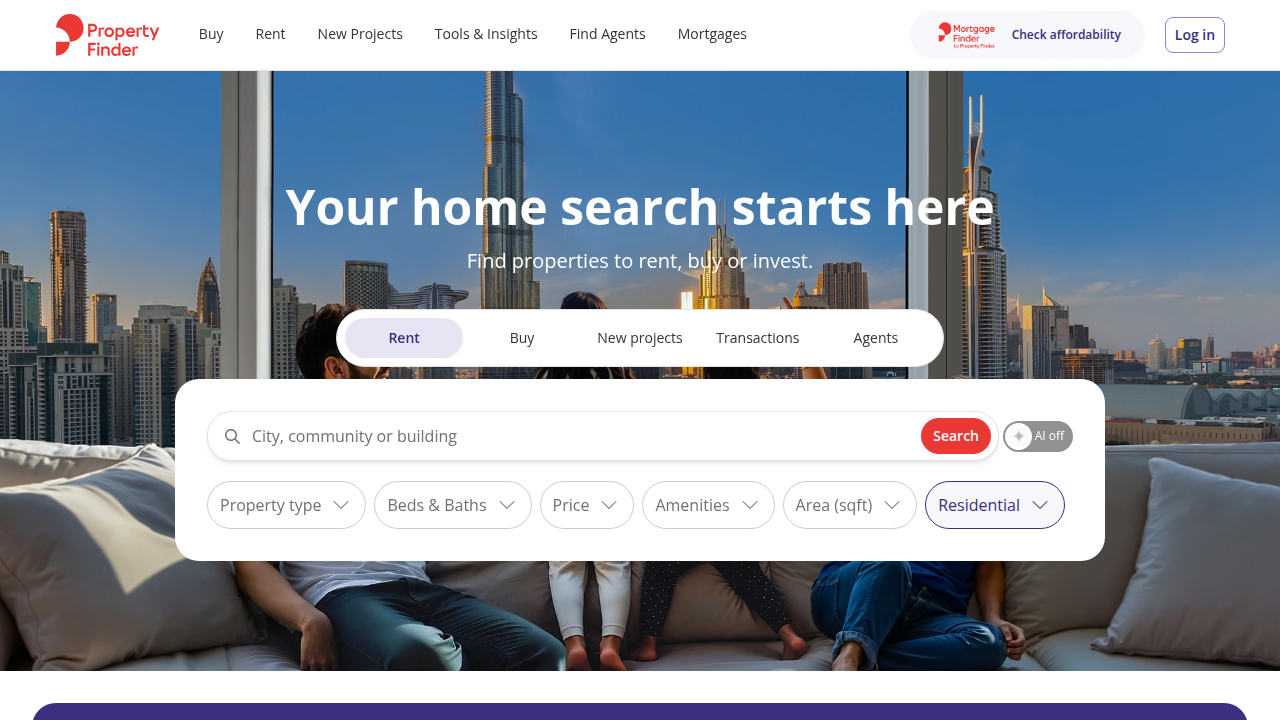 Screenshot of Property Finder's blog, providing insights into real estate license renewal requirements in Dubai.