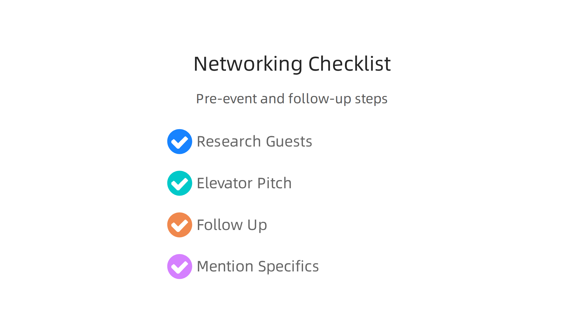 An infographic outlining key steps for effective pre-event preparation and post-event follow-up.