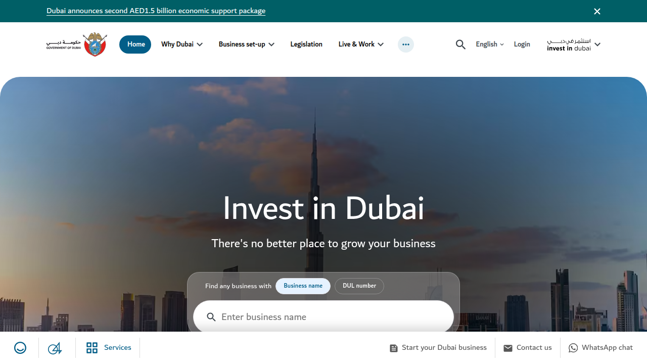 Screenshot of the official Invest in Dubai business events calendar, vital for planning networking strategy.