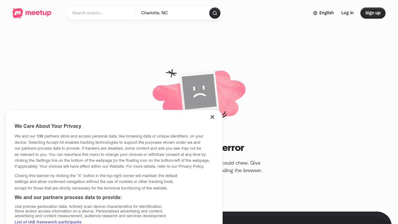 Screenshot of the Meetup platform homepage, showcasing various local groups and communities.