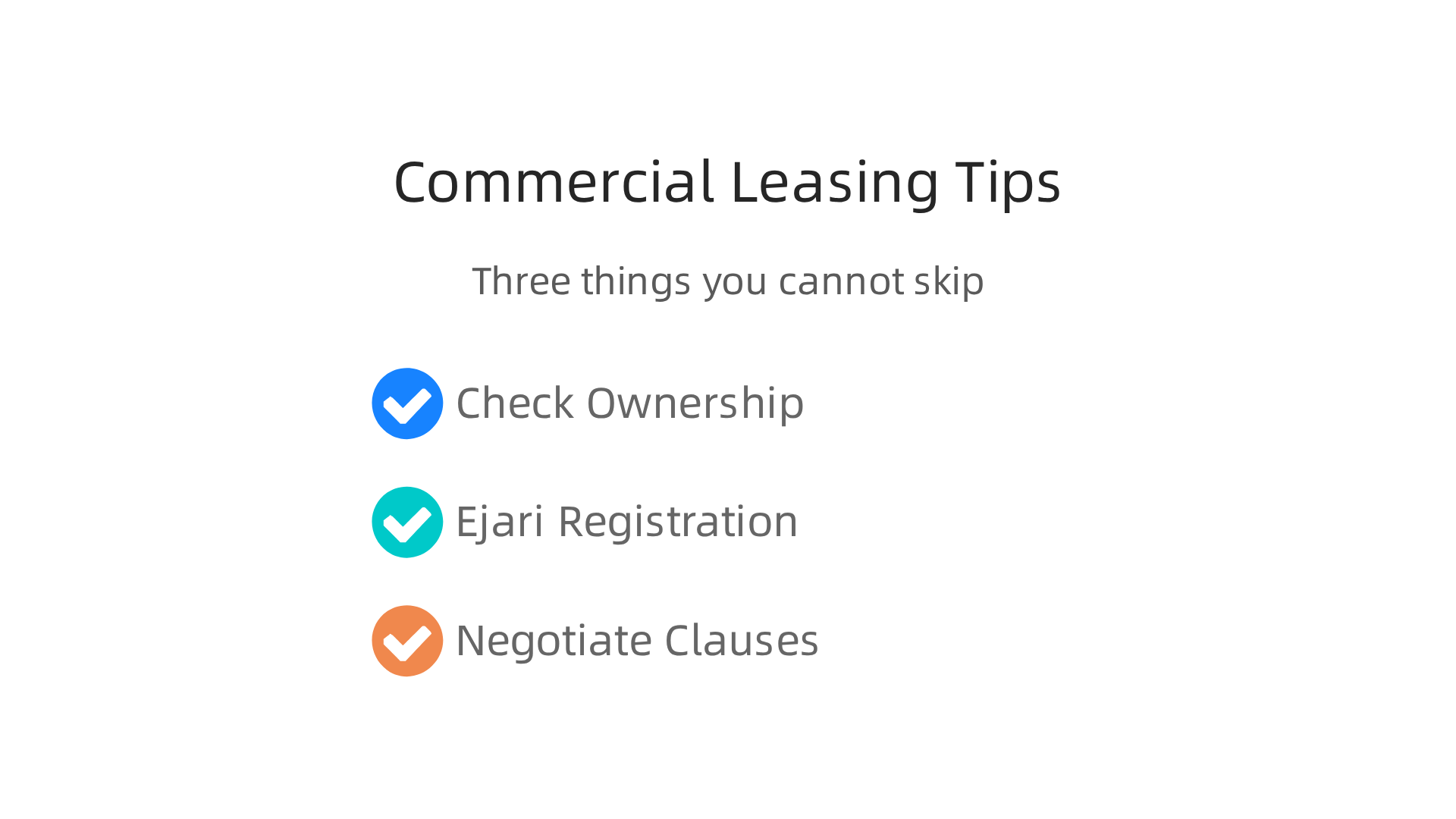 Key legal and practical tips for navigating the commercial leasing process in Dubai.
