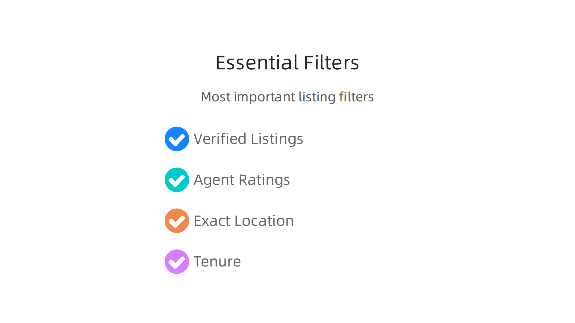Key filters and considerations for an efficient property search on Dubai's real estate platforms.